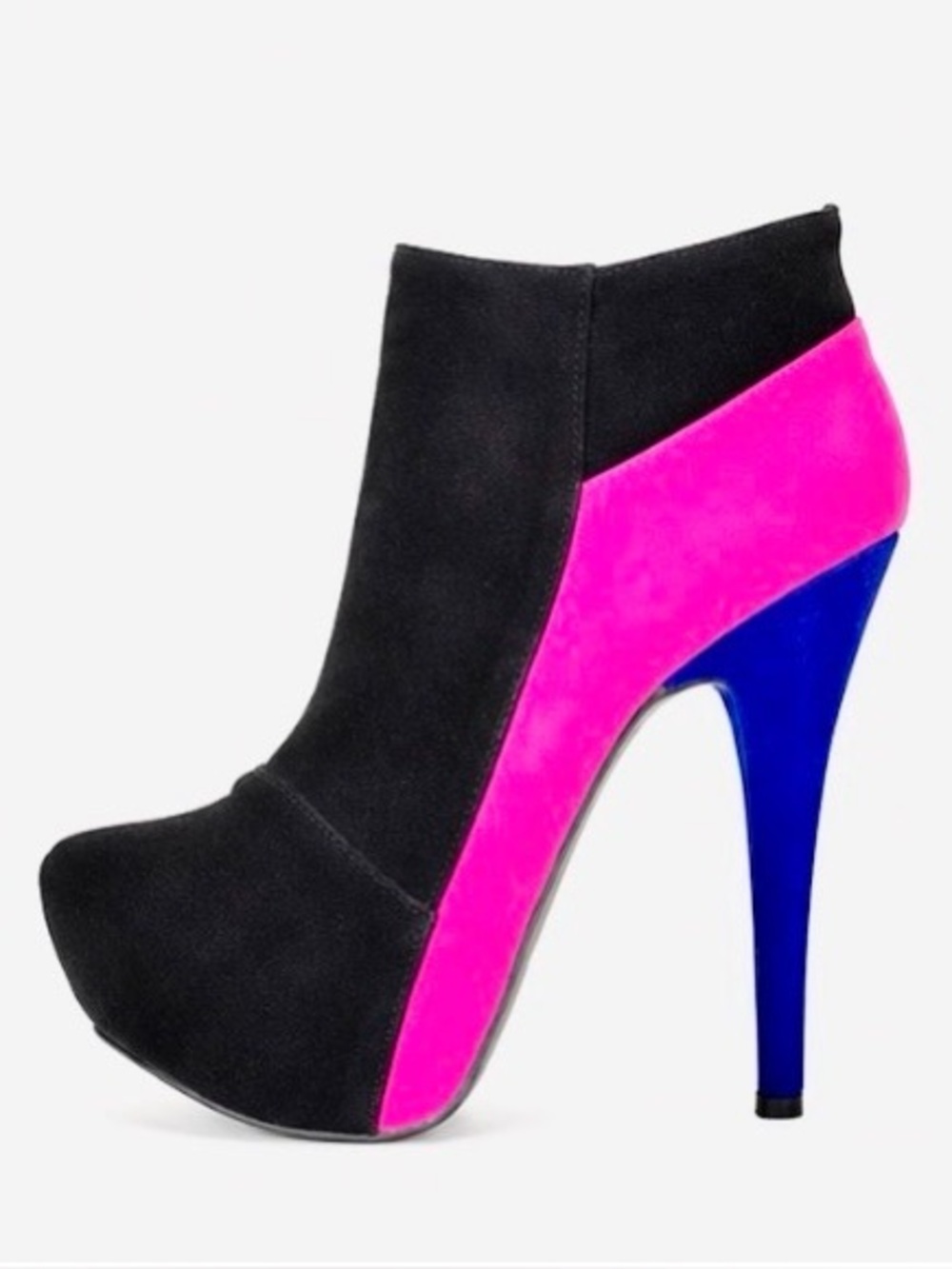 Black, Pink & Blue High Heel Ankle Boot 🖤💙🩷 (Never Worn)